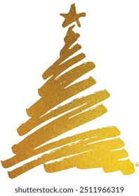 Christmas tree hand drawn illustrations. Vector.