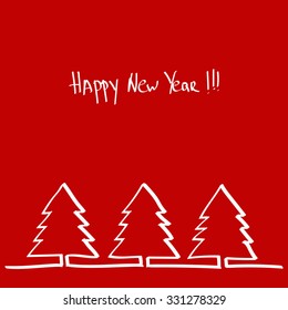 Christmas tree, hand drawn one line