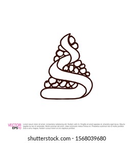 Christmas tree hand drawn in vector illustration. Merry Christmas and a happy New Year design for greeting cards, icon, template logo, and identity vector designs.