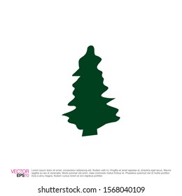 Christmas tree hand drawn in vector illustration. Merry Christmas and a happy New Year design for greeting cards, icon, template logo, and identity vector designs.