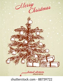 Weihnachtsbaum - handgezeichnet