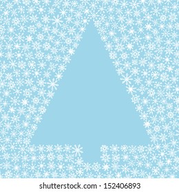 Christmas tree with hand-drawn snowflake