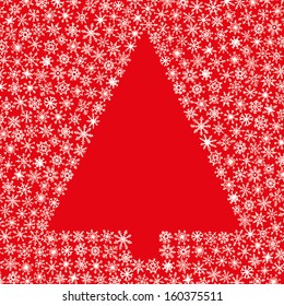 Christmas tree with hand-drawn snowflake 