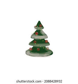 christmas tree in hand-drawn style. Vector illustration isolated on white background.