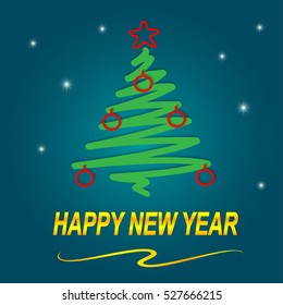 Christmas tree. Happy New 2017 Year!