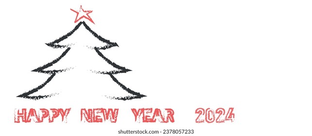 Christmas tree and happy new year text.
new year idea.