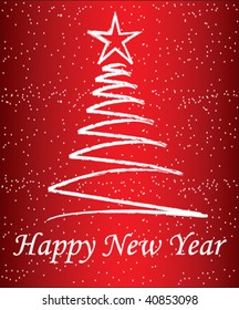 christmas tree with happy new year