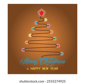 Christmas tree. Happy New Year's. Merry Christmas. Banner. Leaflet. Vector. Illustration