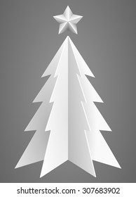 Christmas tree from hard white paper