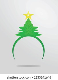 Christmas tree headband mask. vector illustration