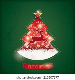 Christmas tree hole on the vintage background. Eps 10 vector file.