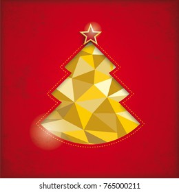 Christmas tree hole on the vintage background. Eps 10 vector file.