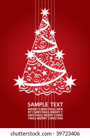 Christmas Tree Holiday Card With Space For Your Text (vector). In the gallery also available XXL jpeg version of this image.