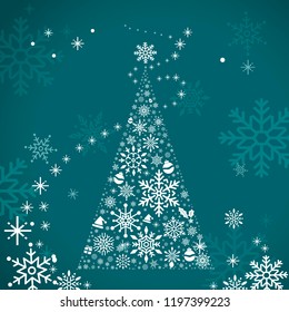 Christmas tree holiday design background vector