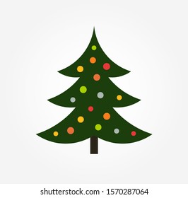 Christmas tree holiday icon. Vector illustration.