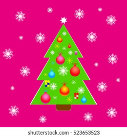 Christmas tree, holiday, vector icon, eps10