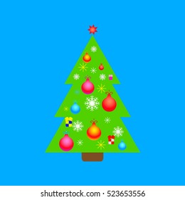 Christmas tree, holiday, vector icon, eps10