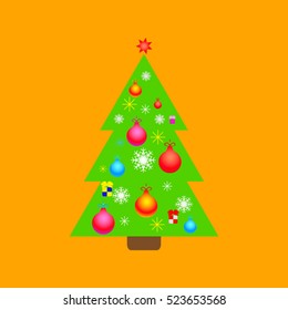 Christmas tree, holiday, vector icon, eps10