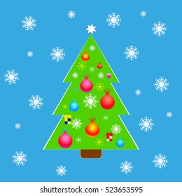Christmas tree, holiday, vector icon, eps10