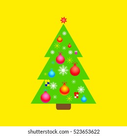 Christmas tree, holiday, vector icon, eps10