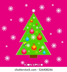 christmas tree, holiday, vector icon, eps10