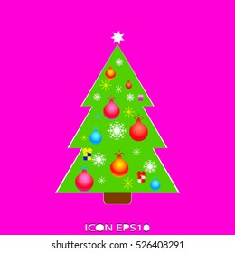 christmas tree, holiday, vector icon, eps10
