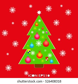 christmas tree, holiday, vector icon, eps10