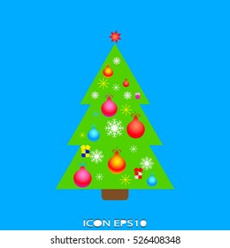 christmas tree, holiday, vector icon, eps10