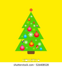 christmas tree, holiday, vector icon, eps10