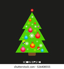 christmas tree, holiday, vector icon, eps10