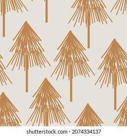 Weihnachtsbaum Feiertag Vektor nahtlos wiederholt Muster Hintergrund. Trendy für Stoff, Stoffdruck, Tapete, Hintergrund, Verpackung oder Einladungskarten, Verpackung.

