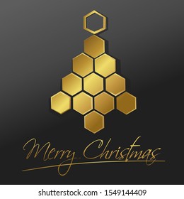 Christmas tree honeycomb  design - holiday background