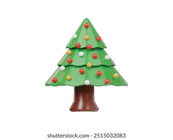  Icono de árbol de Navidad Ilustración de render 3d