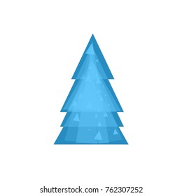 Christmas tree icon, abstract element design template, vector illustration