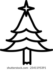 Christmas Tree Icon in Black