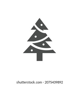 Christmas Tree Icon Black and White Vector Graphic