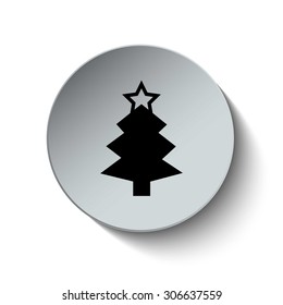 Christmas tree icon. Christmas icon. Button. EPS10. Illustration