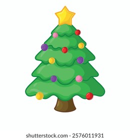 Christmas tree icon. Cartoon illustration of christmas tree vector icon for web	