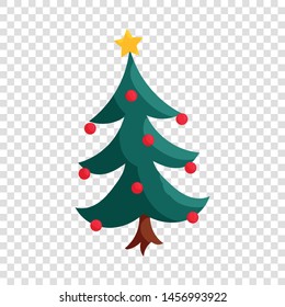 Christmas tree icon in cartoon style isolated on background for any web design