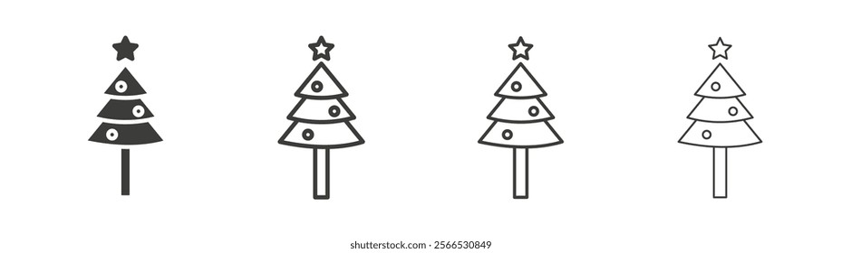 Christmas tree icon collection for website design, app, UI design.