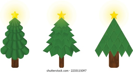 christmas tree icon collection.vector illustration.