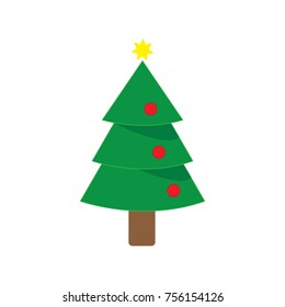 Christmas tree icon. Color. Vector.
