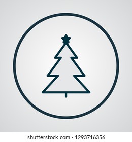 Christmas tree icon colored line symbol. Premium quality isolated fir element in trendy style.