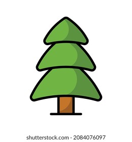 Christmas Tree icon in colored outline.