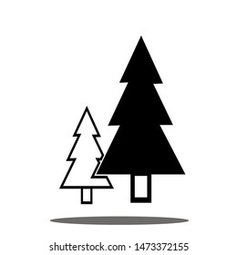 Christmas tree icon design, black tree illustration.