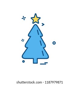 Christmas tree icon design vector