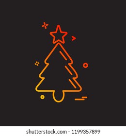 Christmas tree icon design vector