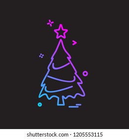 Christmas tree icon design vector