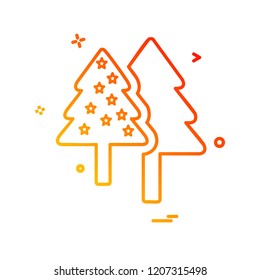 Christmas tree icon design vector