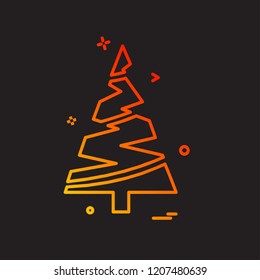 Christmas tree icon design vector